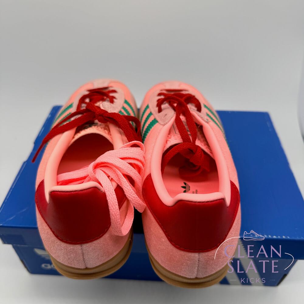 Adidas Gazelle Indoor Court Green Glow Pink W7 NIB - Picture 4 of 6